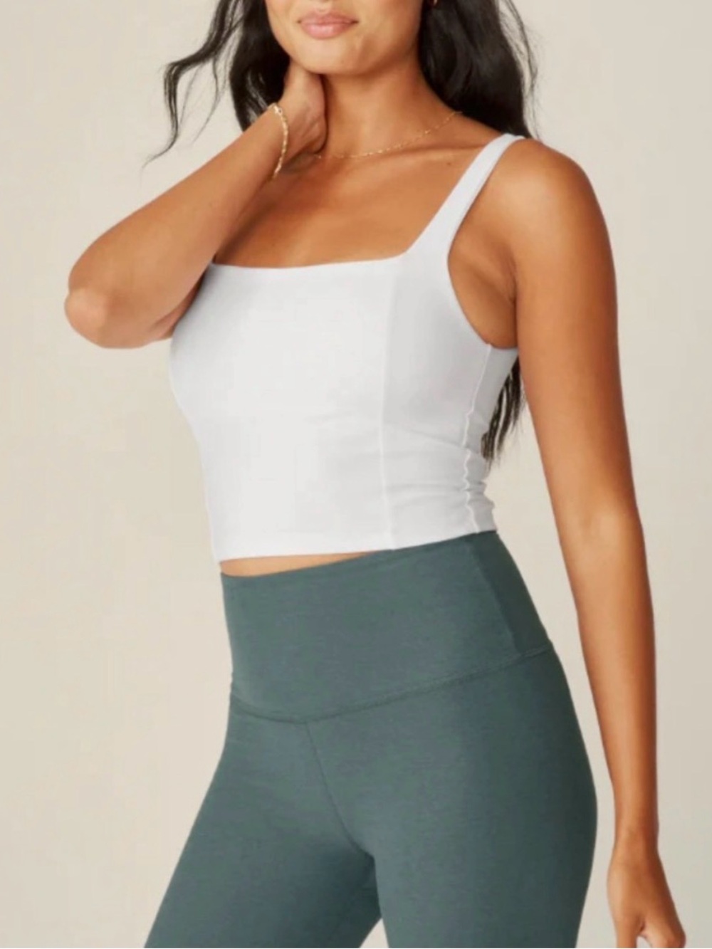 BEYOND YOGA - Square-Neck Cropped Tank Top